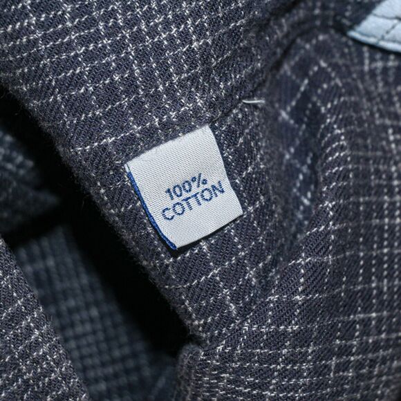 Officine Generale Men's Button Down Flannel Shirt blue check cotton size Small - Picture 7 of 7